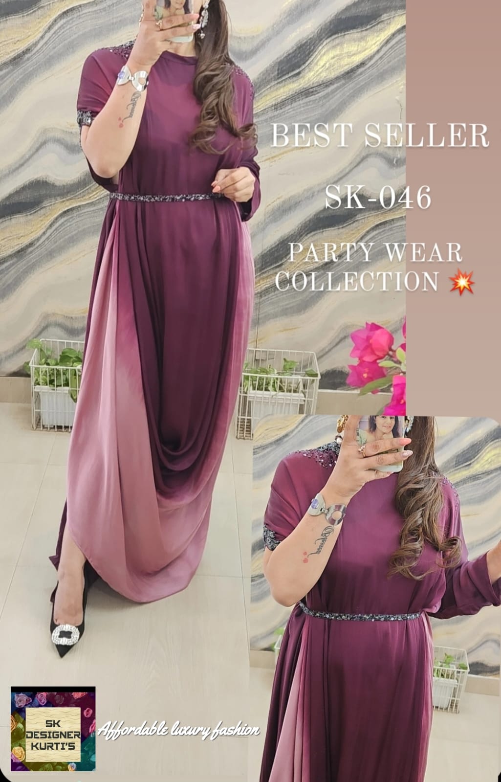 Glam Drape Modal Satin Gown
