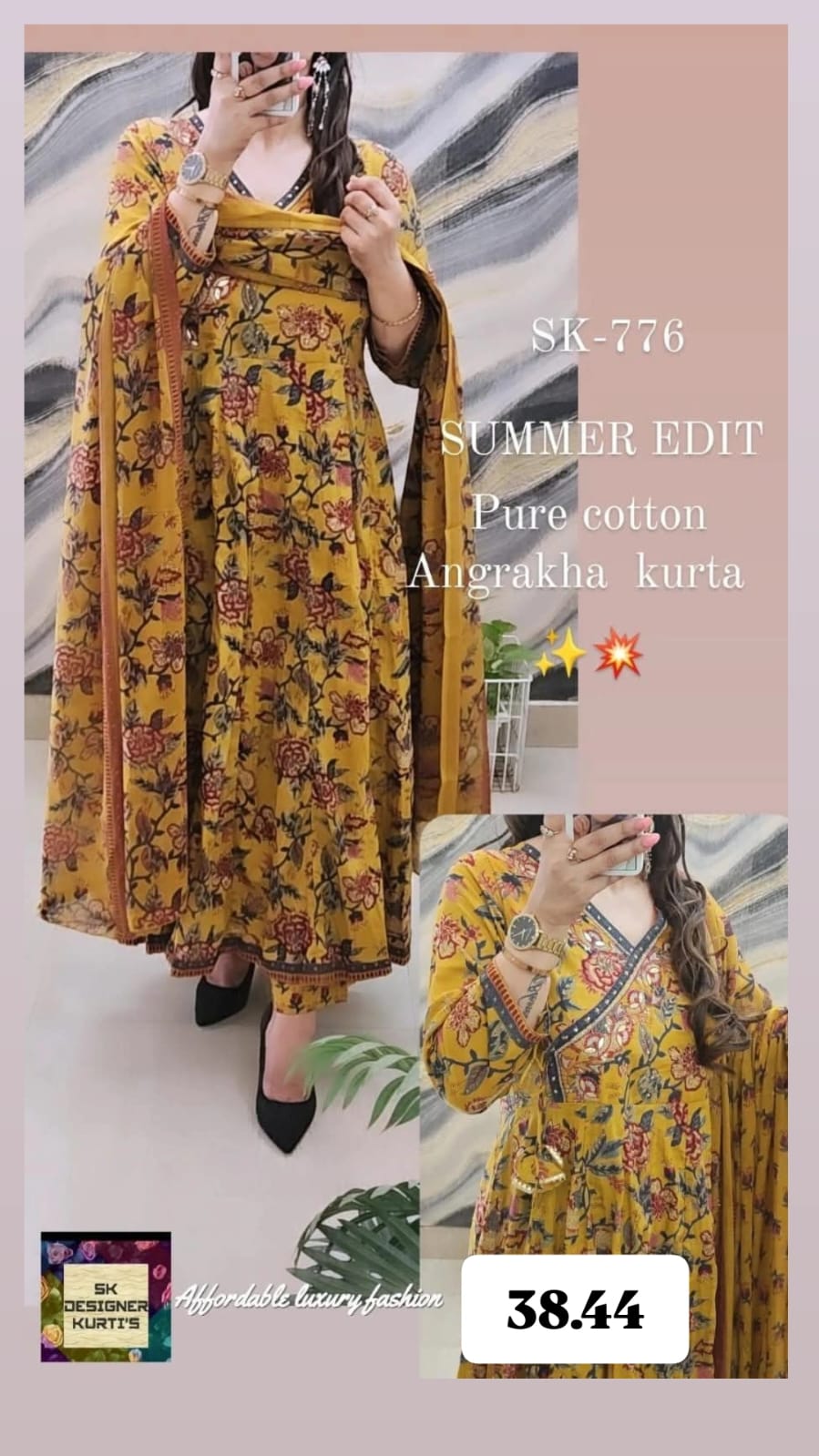 Angrakha Cotton Kurta Set