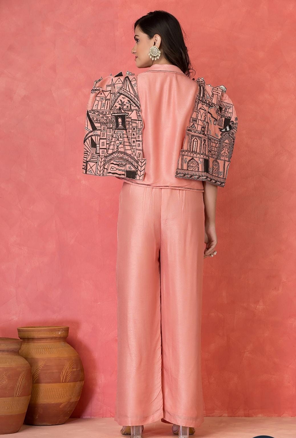 Silk Symphony Cape Co-ord (Peach)