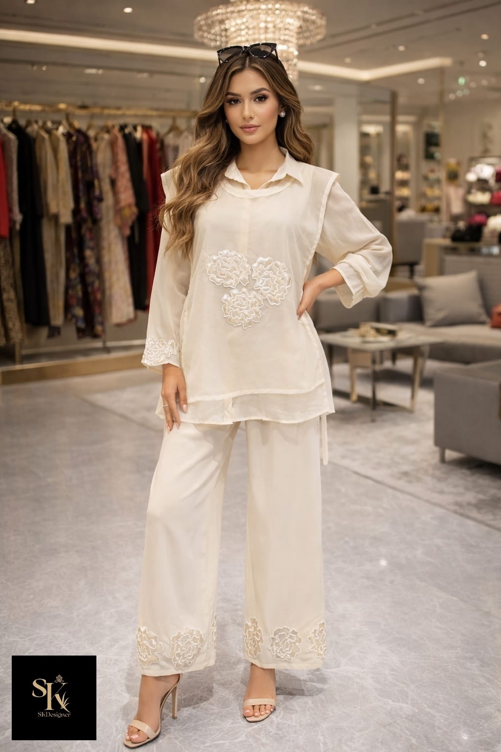 Élan Chinnon Statement Set (White)