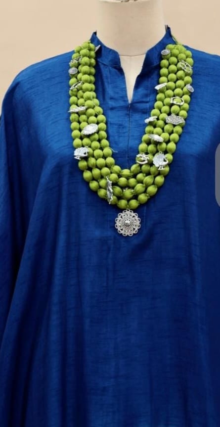 Azure Aura Tie-Dye Kaftan Set