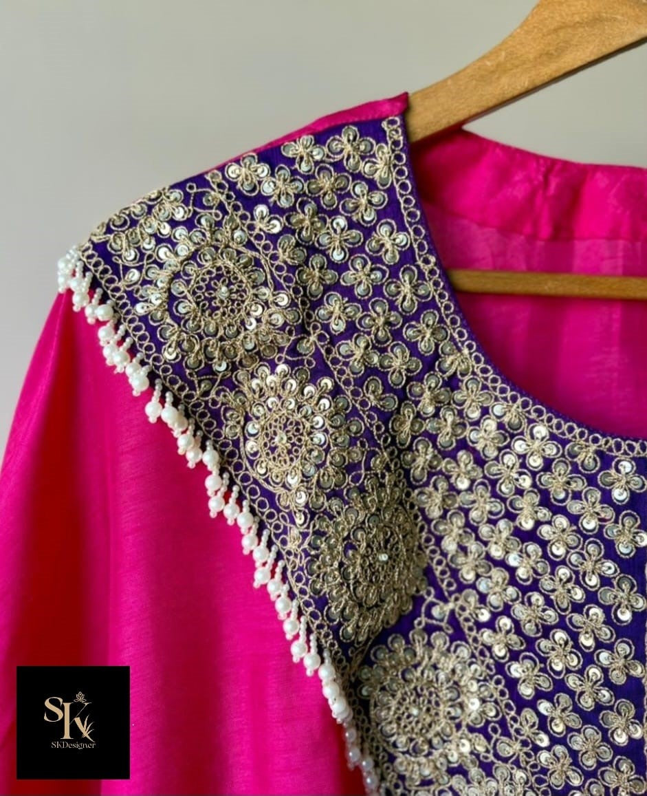 Royal Pearl Zardozi Dola Silk Ensemble