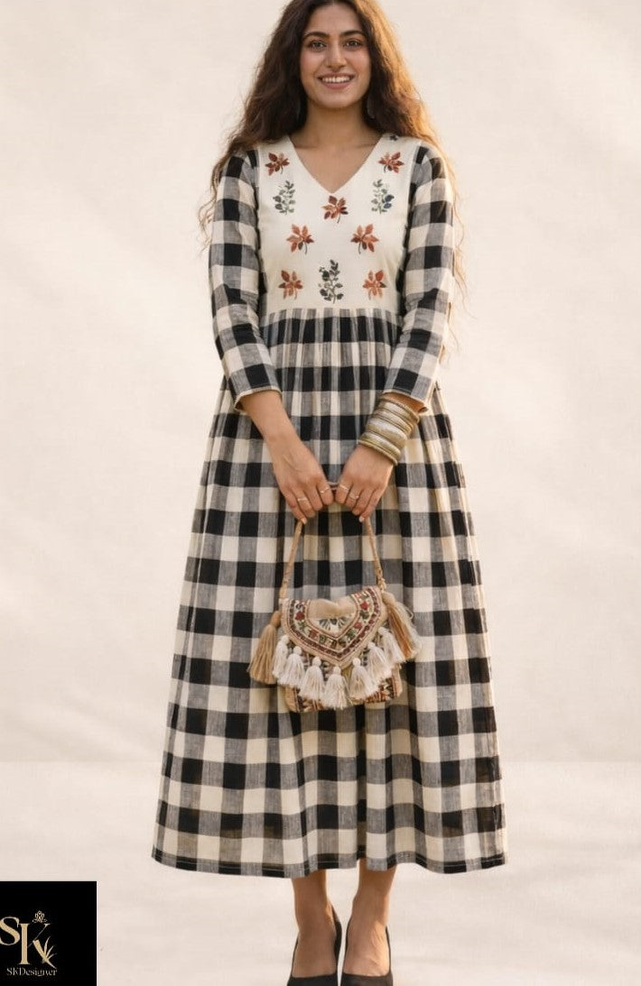 Classic Checks Linen Kurta