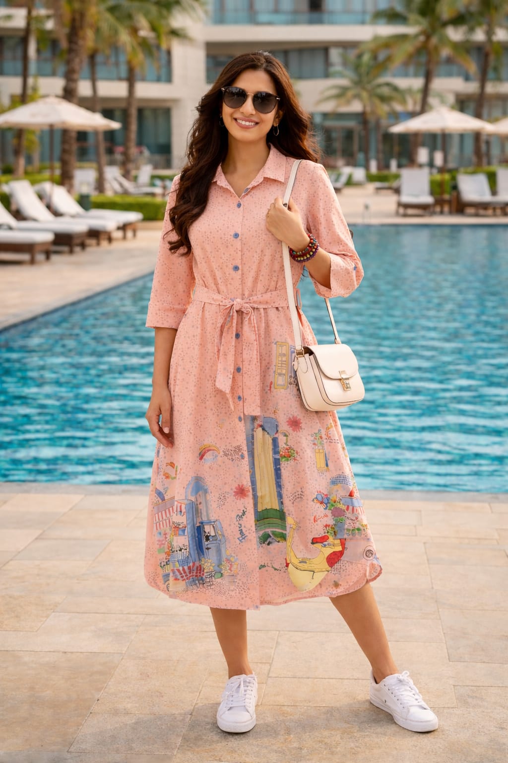 Bloom Breeze Cotton Summer Dress (Pink)