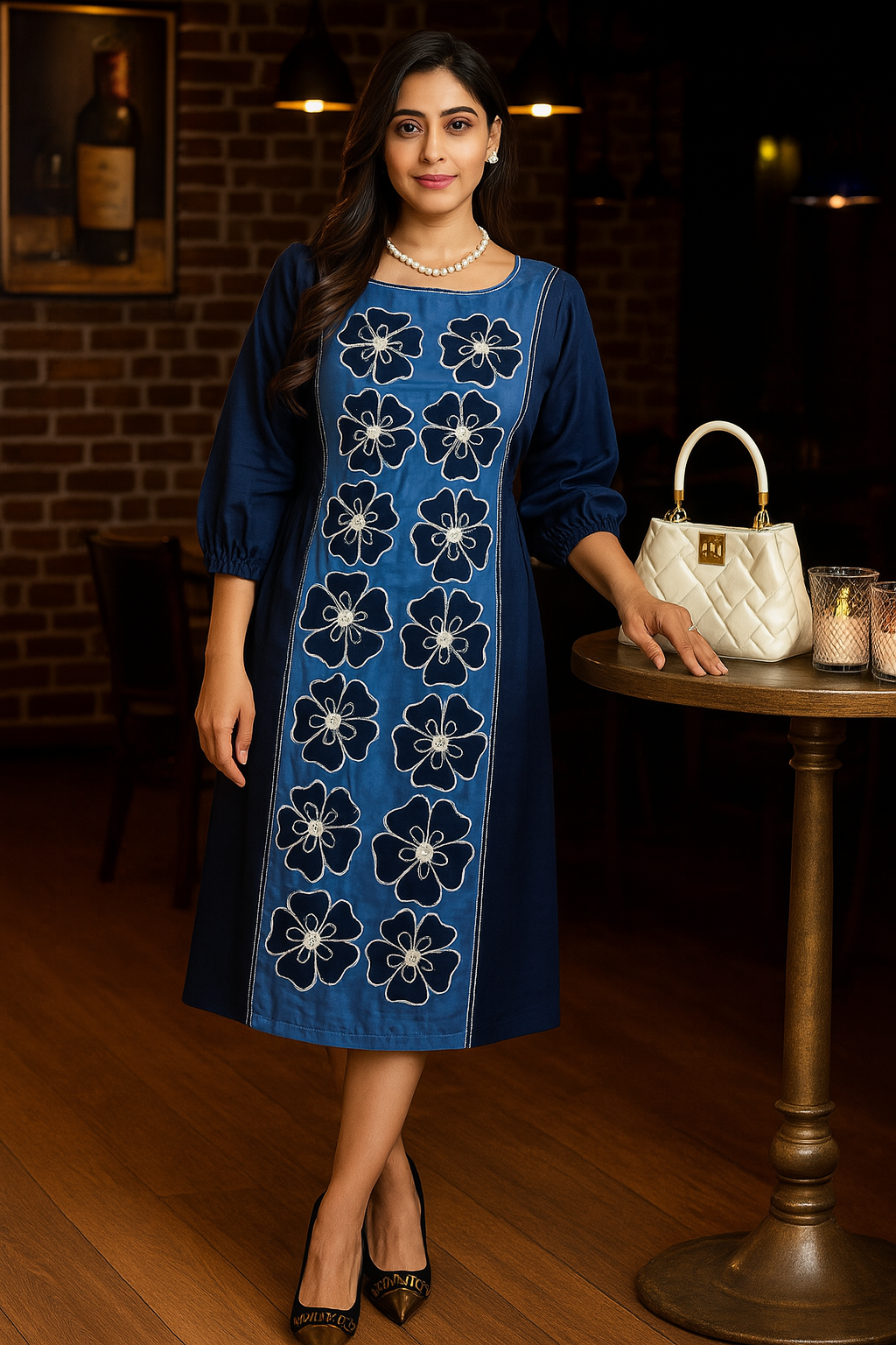 Blue Blossom Luxe Dress