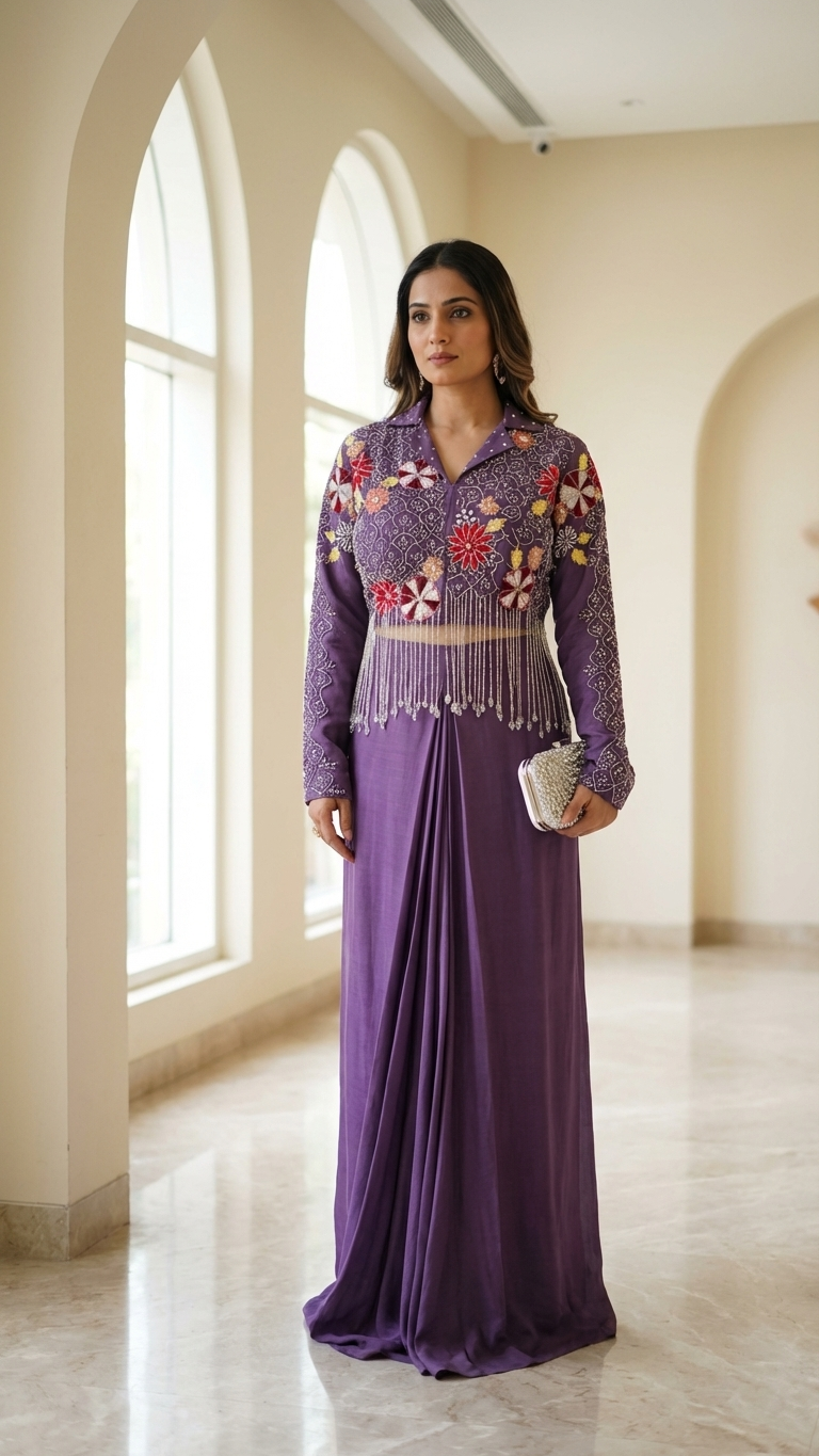 LAVENDER GLAM DRAPE CROP SET