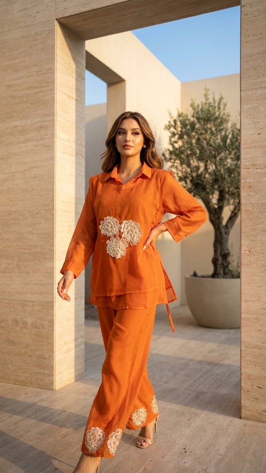 Élan Chinnon Statement Set (Orange)