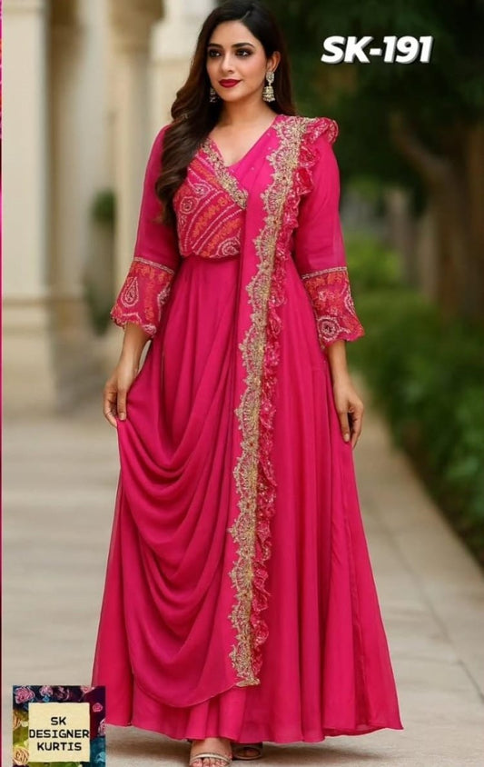 Royal Bandhani Glam – Russian Silk Wedding Gown