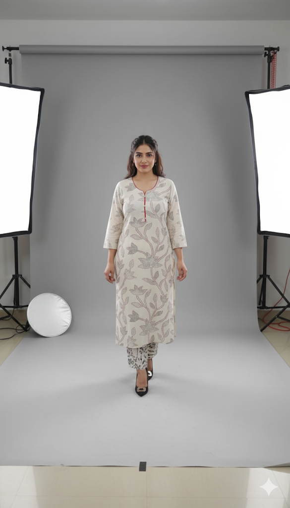 Summer Kantha Elegance Kurta Set
