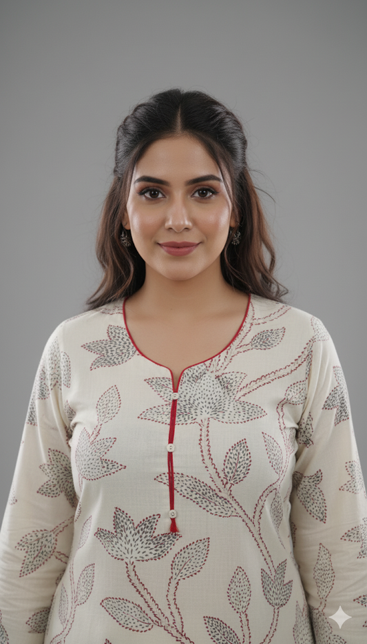 Summer Kantha Elegance Kurta Set