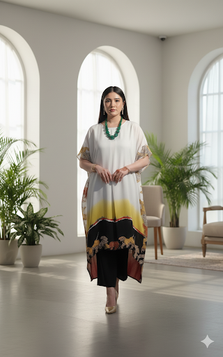 Royal Luxe Kaftan Set (White)