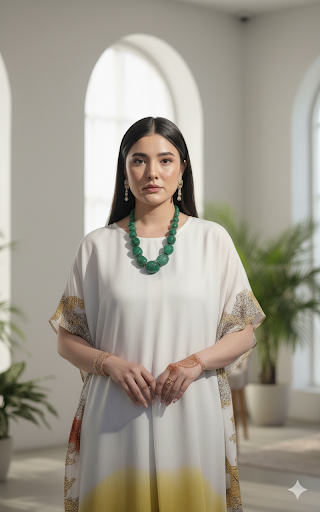 Royal Luxe Kaftan Set (White)