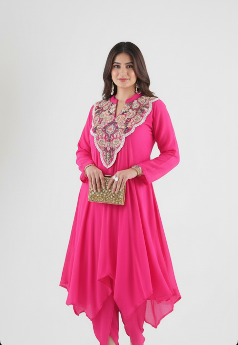 Midnight Luxe – Russian Silk Kurta & Tulip Pants Set